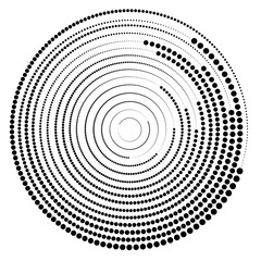 Круглый концентрический геометрический элемент, из кругов. Полутоновый шаблон. © vektor67