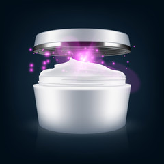 Cream mask blank package model. Illustration on dark background. Graphic concept for your design