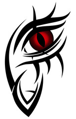 Red Eye Tribal Tattoo