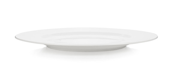 Empty plate on white background