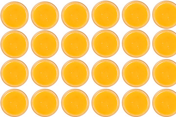 Glass of Mango texture on the white Background