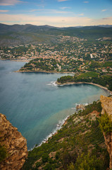 Fototapeta premium Blue Sea seen from the Top of the Creeks of Cassis