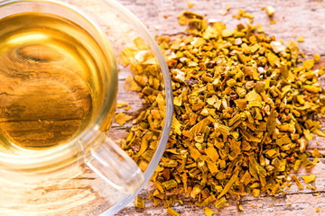 mistletoe, medicinal herb dried with tea