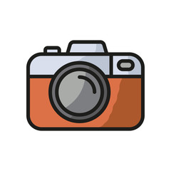 Camera vector icon. Photo line vector icon minimalistic flat design.