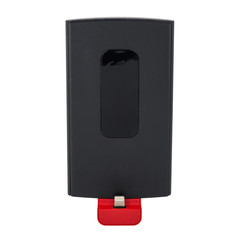 Mobile phone battery case isolated on white