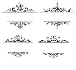 Vintage vector swirl frame set