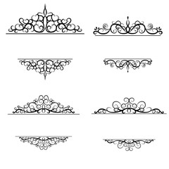 Vintage vector swirl frame set