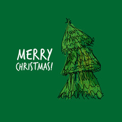 Doodle christmas tree for your design