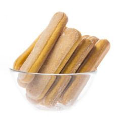 sponge biscuit - ladyfinger savoiardi isolated over a white background