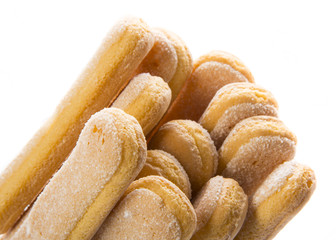 sponge biscuit - ladyfinger savoiardi isolated over a white background