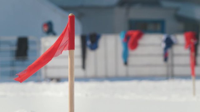 Competitions cross-country skiing, blurred