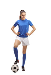 Naklejka premium Female soccer player