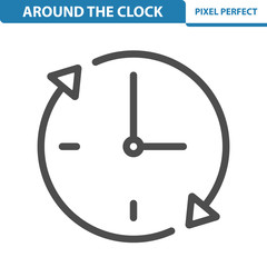 Around The Clock Icon. EPS 8 format.
