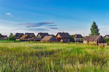 Fototapeta na wymiar russian village landscape