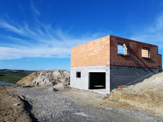 Chantier d'une maison en construction