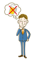 ビール飲むか悩むサラリーマン