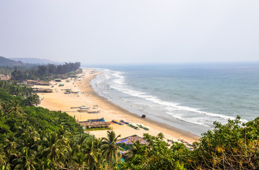 scenic view of the tropical coastline sandy beach