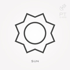 Line icon sun