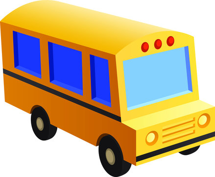 School bus toy style vector image
