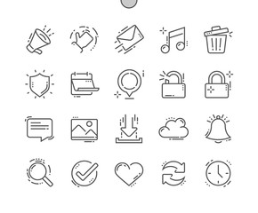 General Well-crafted Pixel Perfect Vector Thin Line Icons 30 2x Grid for Web Graphics and Apps. Simple Minimal Pictogram