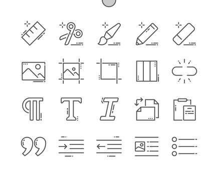Edit Text Well-crafted Pixel Perfect Vector Thin Line Icons 30 2x Grid for Web Graphics and Apps. Simple Minimal Pictogram