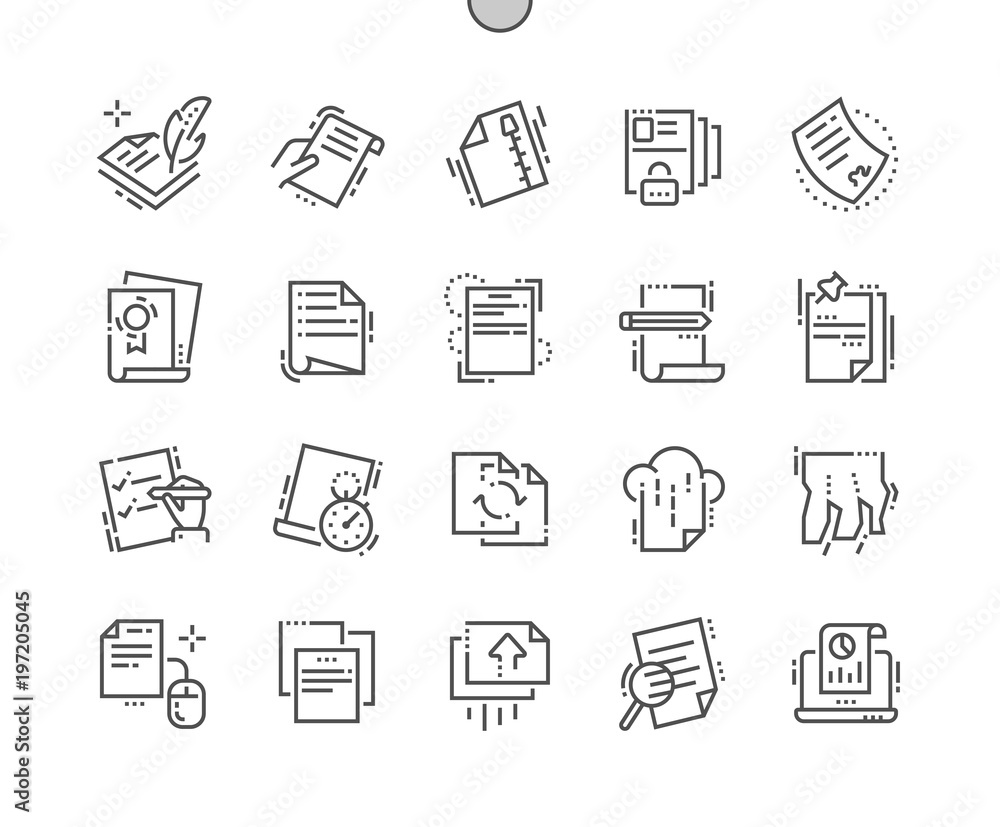 Poster file well-crafted pixel perfect vector thin line icons 30 2x grid for web graphics and apps. simple 