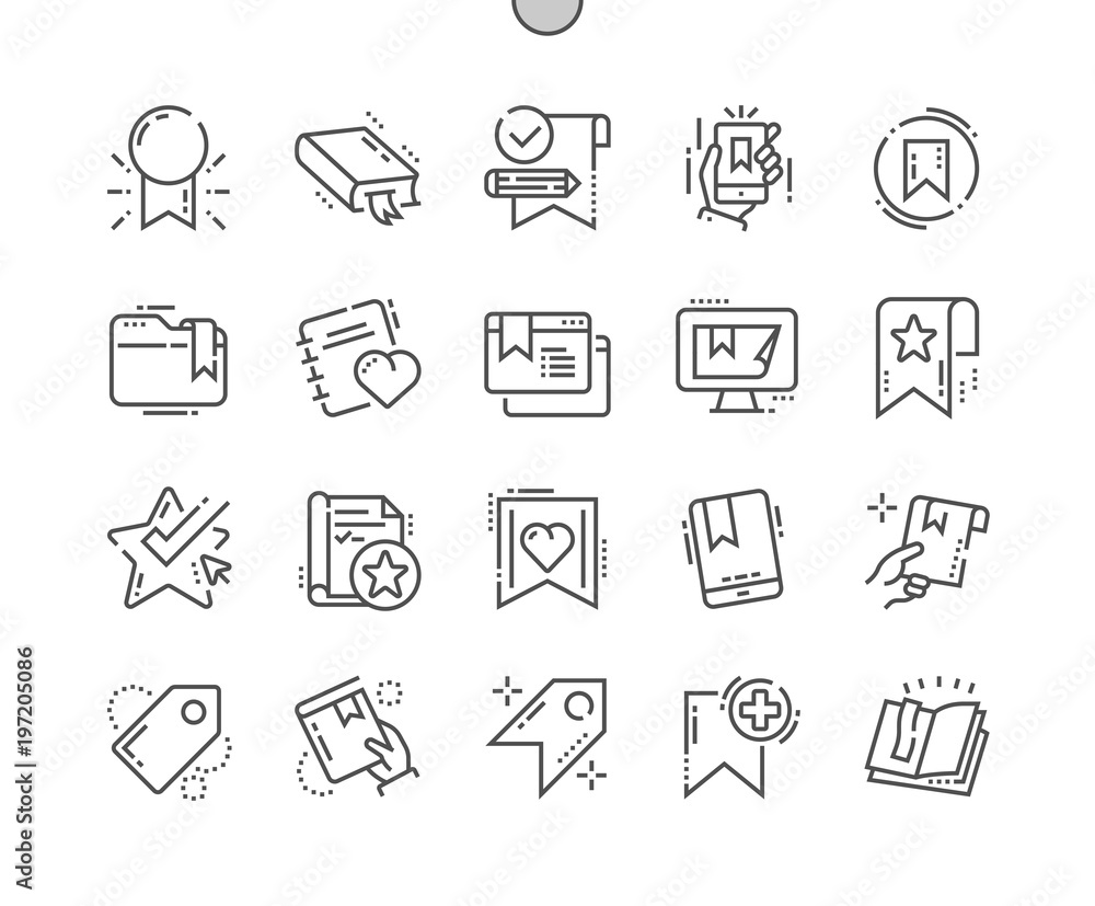 Poster bookmarks & tags well-crafted pixel perfect vector thin line icons 30 2x grid for web graphics and a
