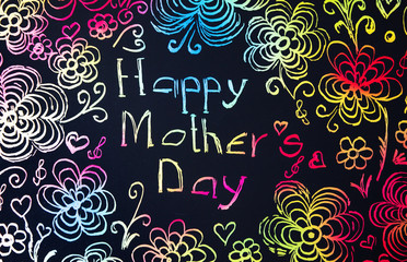 Handwritten Mothers day card with colorful letters