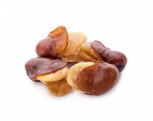 Open mouth bean isolated on white background