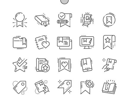 Bookmarks & Tags Well-crafted Pixel Perfect Vector Thin Line Icons 30 2x Grid for Web Graphics and Apps. Simple Minimal Pictogram
