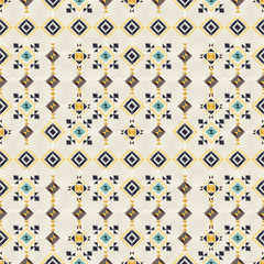 Fototapeta na wymiar Geometric embroidery style. Ethnic seamless pattern. Abstract aztec background. Digital or wrapping paper. Good for web, print and textile design. Boho ornament vector.
