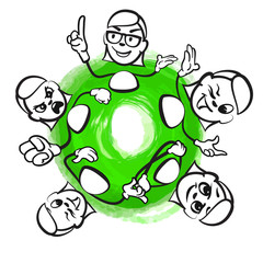 Set of business woman gestures