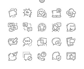 Messages Well-crafted Pixel Perfect Vector Thin Line Icons 30 2x Grid for Web Graphics and Apps. Simple Minimal Pictogram