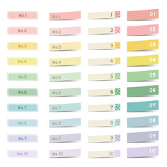 ふせん 数字 カラフル / vector eps 10 