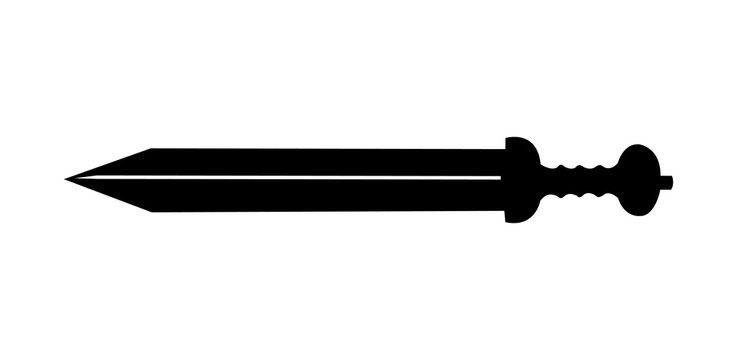 Simple black gladius roman legionary sword silhouette