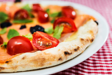 tasty pizza on a the table