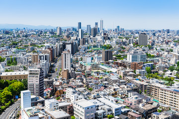 東京　文京区周辺と池袋方面の町並み