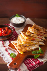 mexican quesadilla with tomato corn cheese