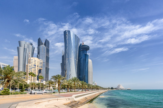 West Bay on the Corniche in Doha Qatar