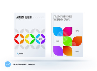Business set of design brochure, abstract annual report, horizontal cover flyer in A4