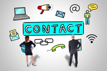 Contact concept watched by business people