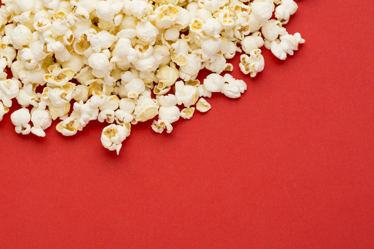popcorn on red textured