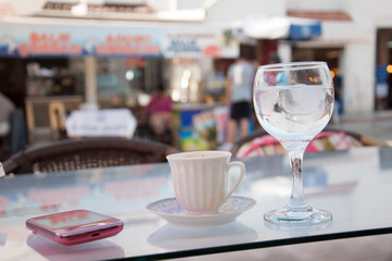 Coffee break at street cafe