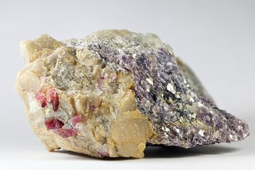 Lithium minerals from Haapaluoma lithium quarry in Finland.: spodumene, lepidolite and rubellite