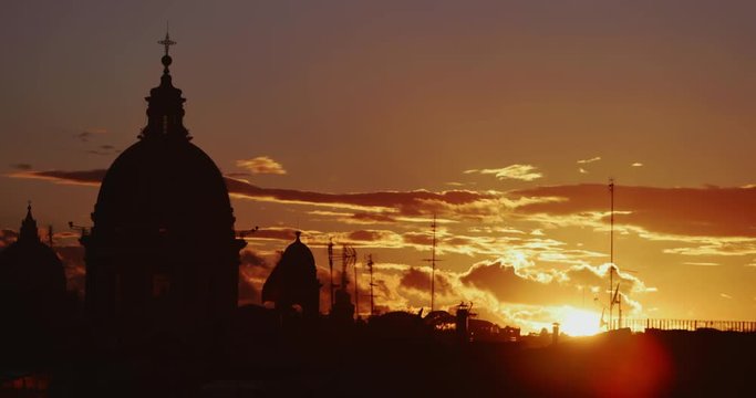 Sunset over Rome skyline