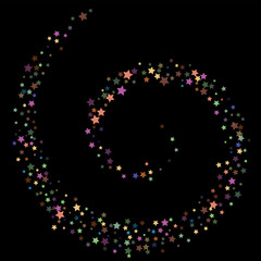 Glitter Vector Falling Stars Pattern. Carnival Festival Confetti Celebration Border. Christmas, New Year, Birthday, Music Firework. Modern Gift Voucher Glitter Vector Falling Stars Pattern.