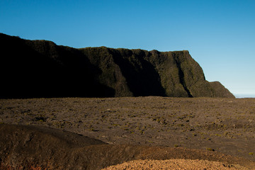 Crater of lava of the volcano, the Peak of the Furnace of the Reunion island