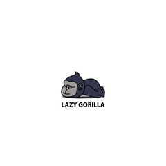Lazy gorilla icon, logo design, vector illustration © Totostarkk9456