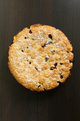 Cherry pie on the dark table