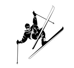 Ski recreation poster design. 